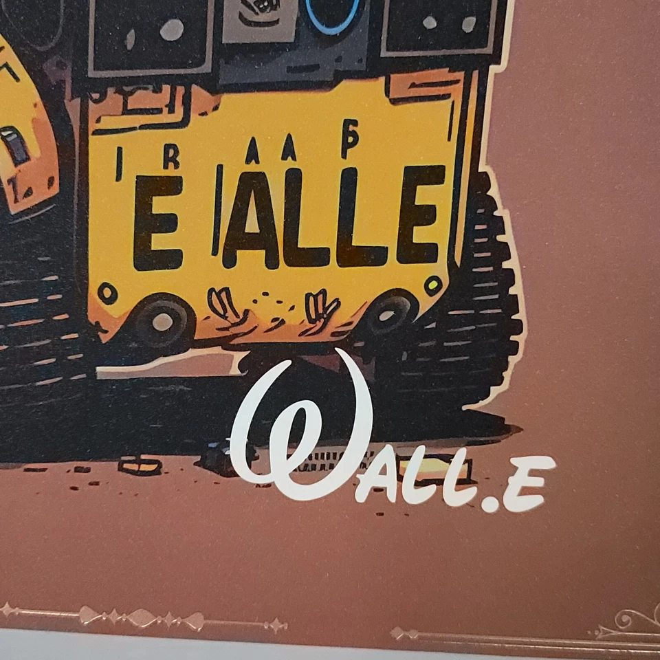 Impresión de tarjeta de arte limitada Wall-E Sad Disney 100 aniversario Big One 215/255 Foto 3 de 4