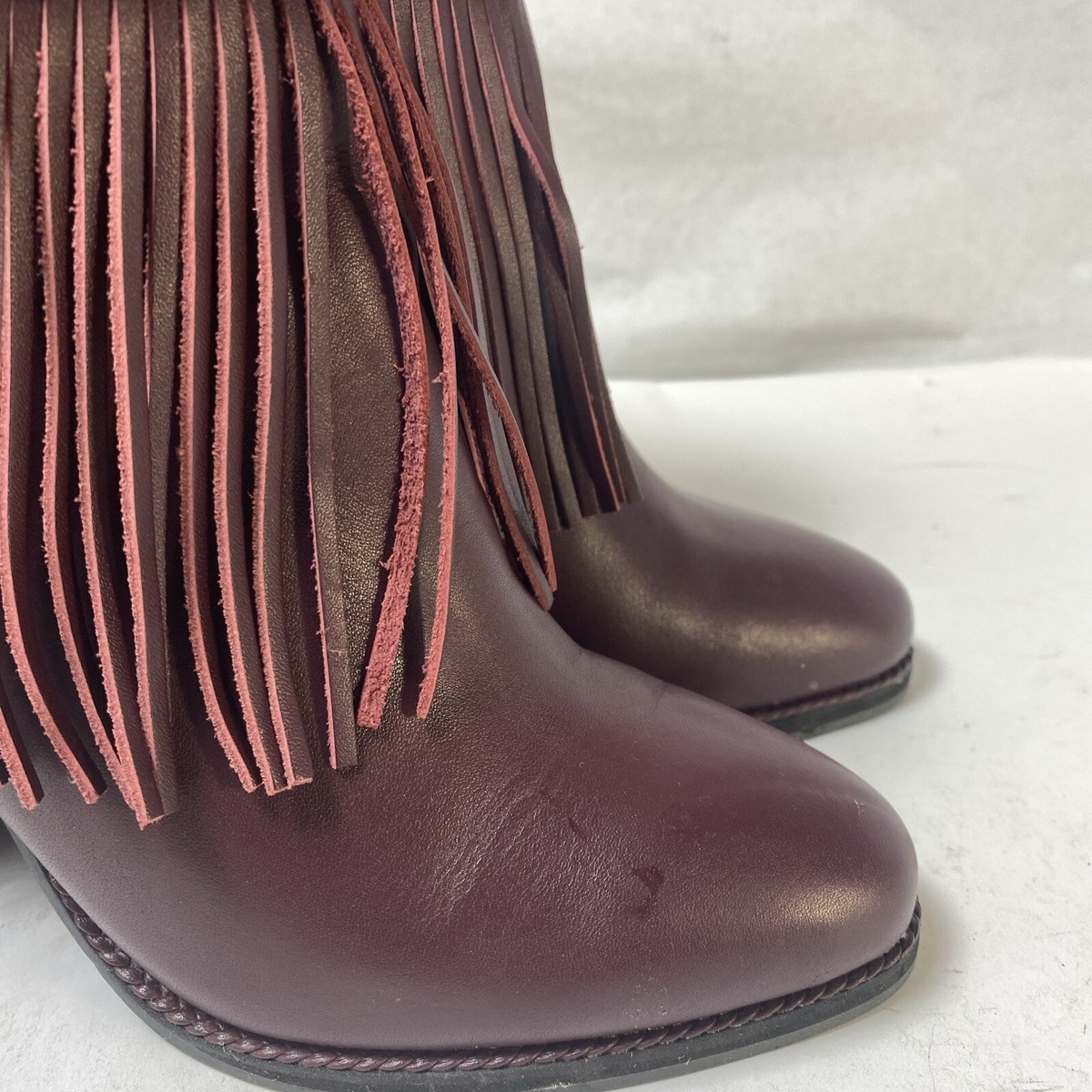 ALDO Tassel Boots size leather grape color Zipper Inside Plus