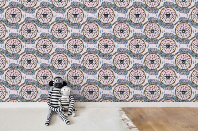 3D Cartoon Eye Vector Wallpaper Wall Mural Removable Self-adhesive 159