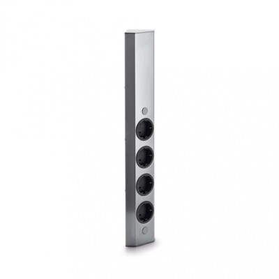 Naber Mira Eck small 1 | 4-fach Eck-Steckdose | Edelstahl (7053093)