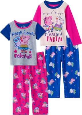 Peppa Pig Toddler Girls Love To Party 4pc Pajama Set Size 3T 4T 5T
