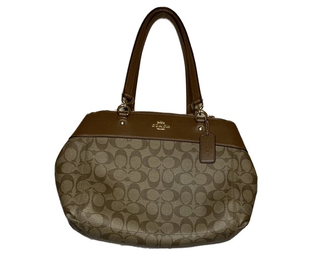 Coach F25396 Large Brooke Signature Carryall Satchel Khaki Cornflower Blue for sale online | eBay