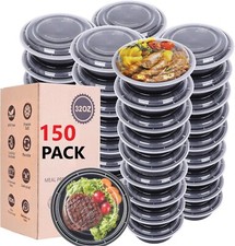 150 PACK - 32 OZ Food Containers Reusable with Lids To Go Take Out Plastic Box