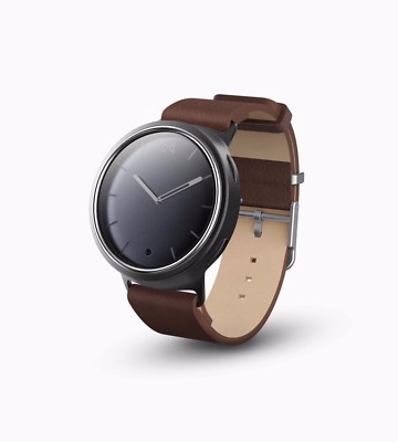 Misfit Unisex Aluminum Steel Case Brown Leather Band Watch MIS5007