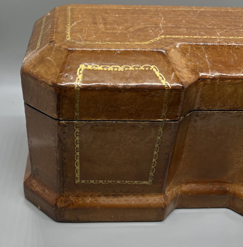 Jewelry Maitland Smith Box  Storage  Gold Brown  11.5x6.5x5.5” Gilt - Image 2 of 4