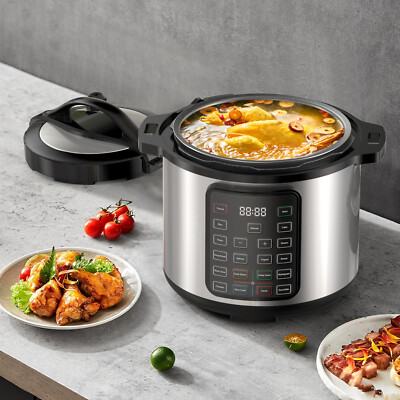 Multi-Function Electric Pressure Cooker 12in1 Stainless Steel Pot, 6QT/8QT Size