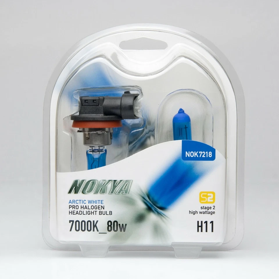 Nokya 7000K Blanco H11 Nok7218 80W Dos Bombillas Cabeza Luz Luz Luz Baja Lámpara de Repuesto Foto 2 de 4