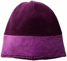 White Sierra Cozy Beanie, Clover/Dark Purple, Youth Large/X-Large, Slouchy FIt
