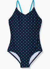Kanu Surf Girls' Daisy Beach One Piece Swimsuit Polka Dot Navy Size 14 00854
