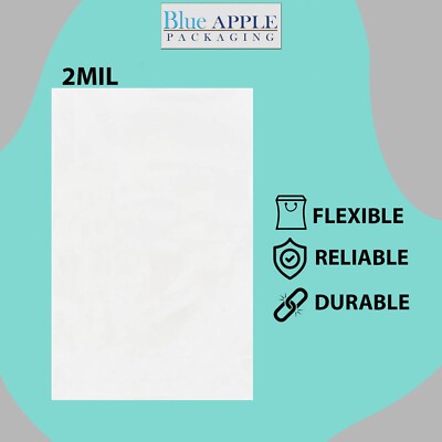 Clear Poly Bags 2 Mil Flat – Multiple Sizes, LDPE Plastic Packaging Bags, Open Top