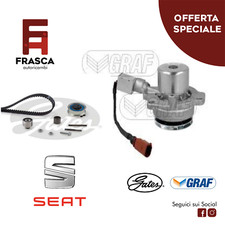 Kit Distribuzione Gates Pompa Acqua Graf Seat Leon 1.6 TDI 105 CV 184 CV 110 2.0