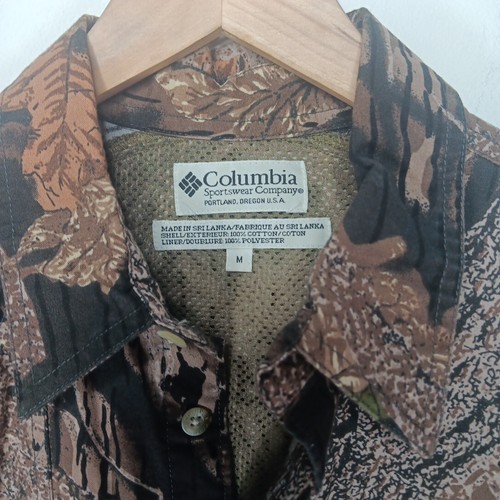 Vintage Columbia Camo Shirt Size M Short Sleeve Vented Back Ducks Unlimited Loc - Picture 2 of 15