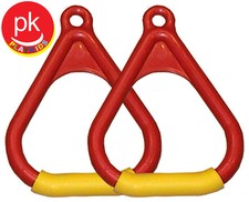 Trapeze Ring Bar Swing set Play playground Backyard Jungle Gym 2 OMR Red-Yellow