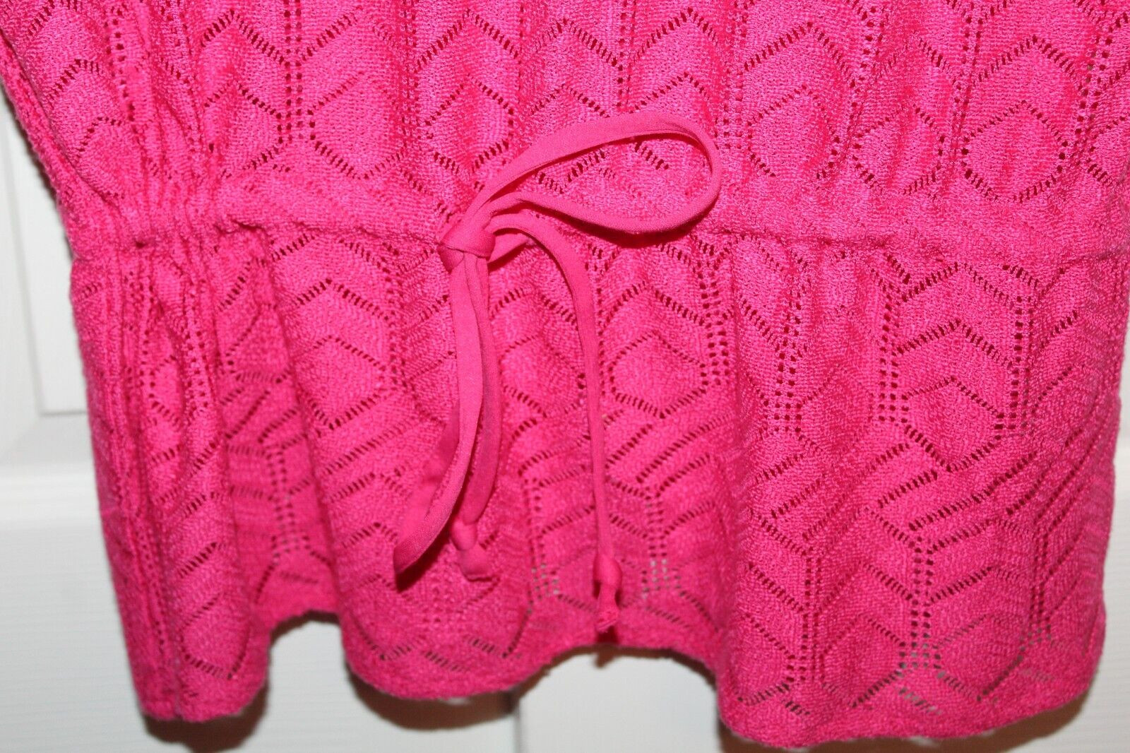 Ruby Rd. Pink Open-Knit Drawstring Waist Short Sl… - image 5