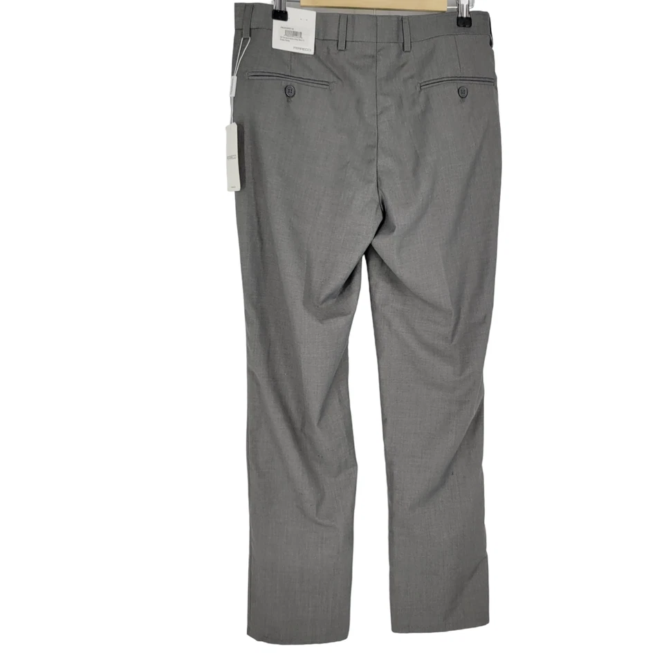 Ferrecci Premium Gray Flat Front Slim Dress Pants, Slacks. Men's 32X31.5 - Image 3 of 4