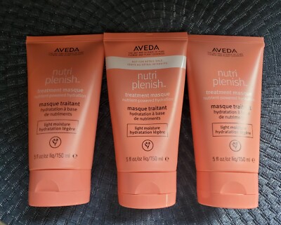 Aveda Nutriplenish LIGHT Hair Masque 5 Oz 150 mL Full Size - Lot Of 3 