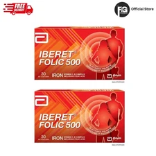 Abbott Iberet Folic 500 60'S - Increased Iron Vitamin C/B For Anemia Pregnancy