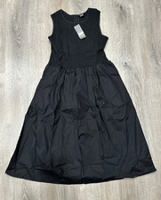 NEW French Connection Dress Women's 10 Black Rhodes Poplin Sleeveless Maxi Dress