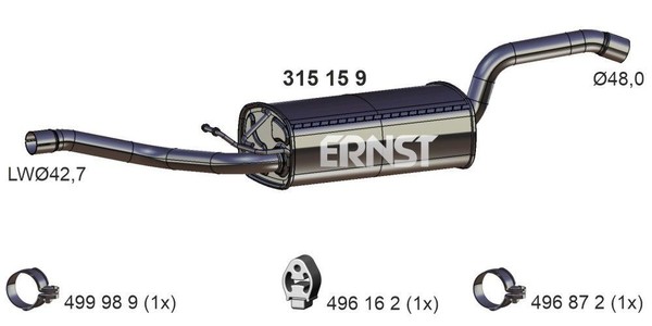 Ernst MittelschalldäMpfer FüR Ford-image