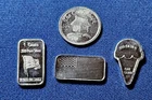 A LOT OF FOUR (4) DIFFERENT 1 GRAM .999 FINE SILVER BARS