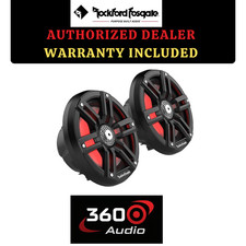 Rockford Fosgate M2-65B 6.5'' Marine Coaxial Speakers Pair Color Optix LED NEW