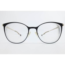 Karen Kane Myrrh Eyeglass Frames Black Gold Cat Eye 51-17-140 Geometric Pattern