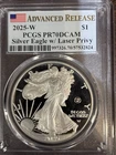 2025 W Bullion Silver Eagles PCGS PR-70 DCAM Silver Eagle w/ Laser Privy Advance
