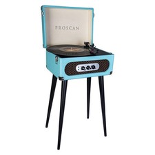 6W 3-Speed Belt-Drive Suitcase Turntable, Bluetooth, Aux, Built-in Speakers