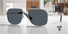BURBERRY BE3159 100587 Silver Dark Grey 59 mm Men's Sunglasses