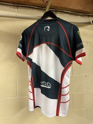 Team Liquid Men s L Black/White/Red Jersey V-Neck Short Sleeve Twitch Esports