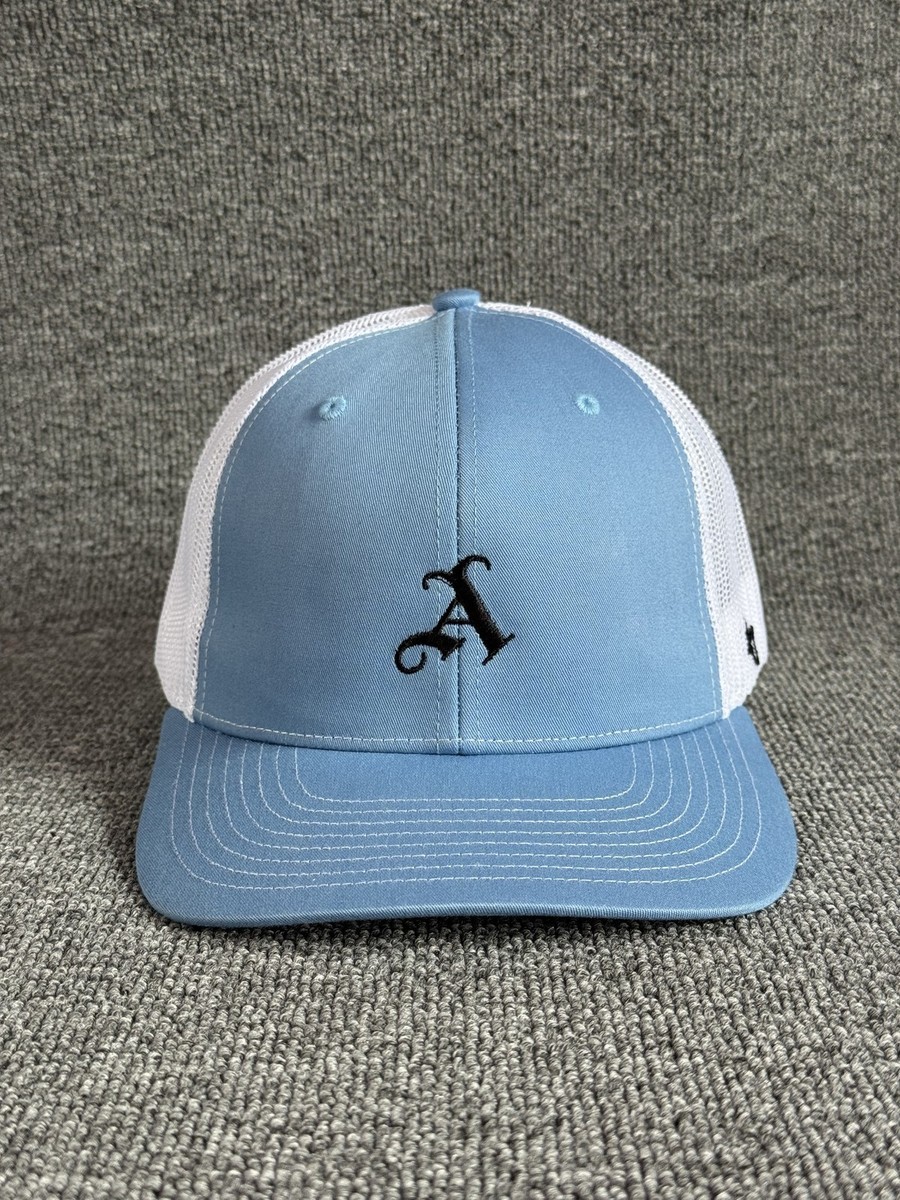 '47 Brand Script A Trucker Snapback Light Blue White Mesh Back Curved Brim Hat