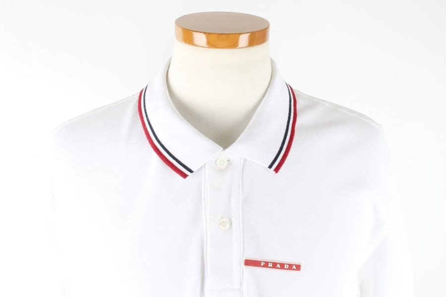 Prada PK Three-Line Logo Polo T-shirt White XL - SKU | eBay Prada PK Three-Line Logo Polo T-shirt White XL - SKU | eBay