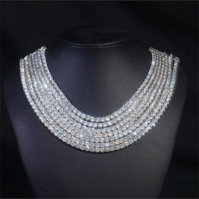 0.1CT Moissanite Tennis Chain 3mm 20  GRA Certified D VVS1 925 Silver