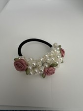 1pcs Toddler Girls Flower  Faux Pearl Decor Hair Tie