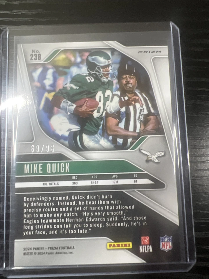 2024 Panini Prizm - Mike Quick #238 White Sparkle Prizm - Image 2 of 2
