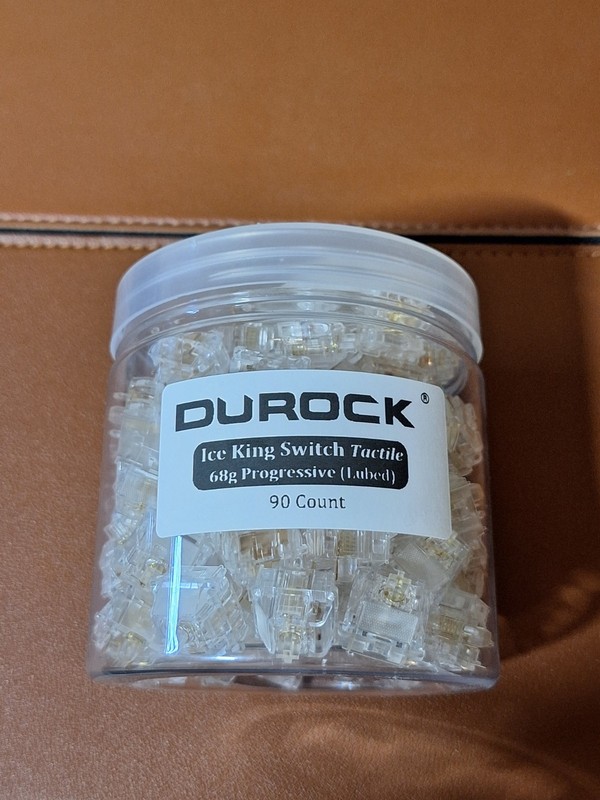 90x DUROCK Ice King Tactile Mechanical Keyboard Clear Shine Through RGB Switches