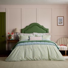 Image of Joules Trailing Ditsy 100% Cotton Duvet Cover Set In Green Includes Pillowcase