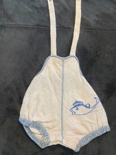 Vintage 1967 Terry Cloth Bathing Suit 19-22 Pounds with Fish Embroidery -Carters
