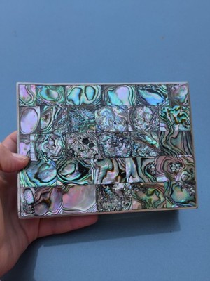 Vintage mexikanische Abalone und Alpacca Trinket kleine Box