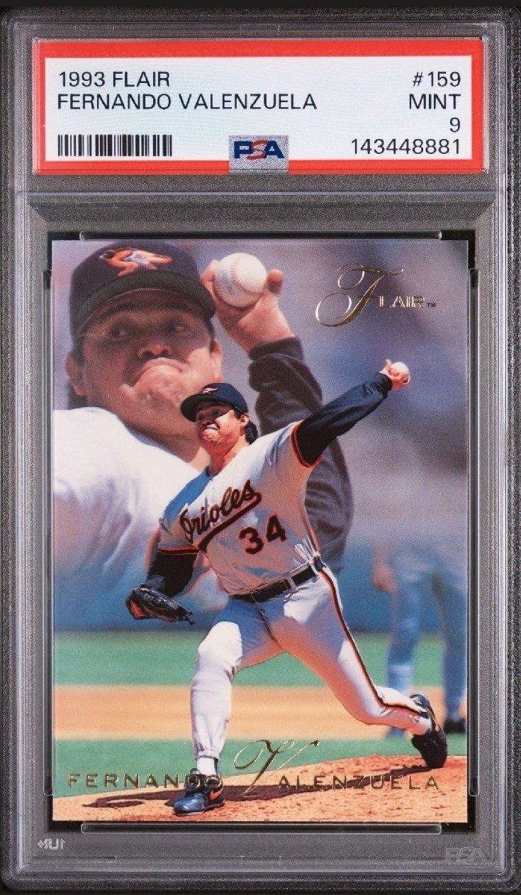 Fernando Valenzuela #159 Baseball Cards 1993 Flair trading card — raw and PSA graded price guide