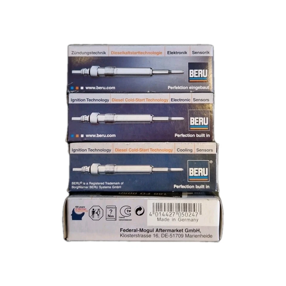 X4 Beru GN022 Glow Plug set for Ford Fiesta 1989 -2000 Escort 1995-2001 1.8D New - Image 3 of 4