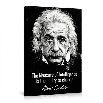 Albert Einstein Portrait Poster with Inspiring Quote Wall Art for Science