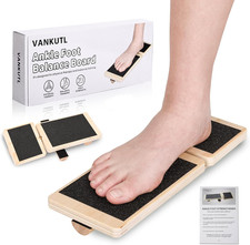 Ankle Foot Strengthener Exerciser for Sprained, Axis Board, Non-Slip Wood Wobble