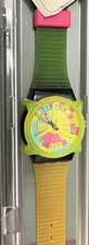IN BOX Vintage 1990 Swatch Watch World Record Model GB721 w Yellow Guard