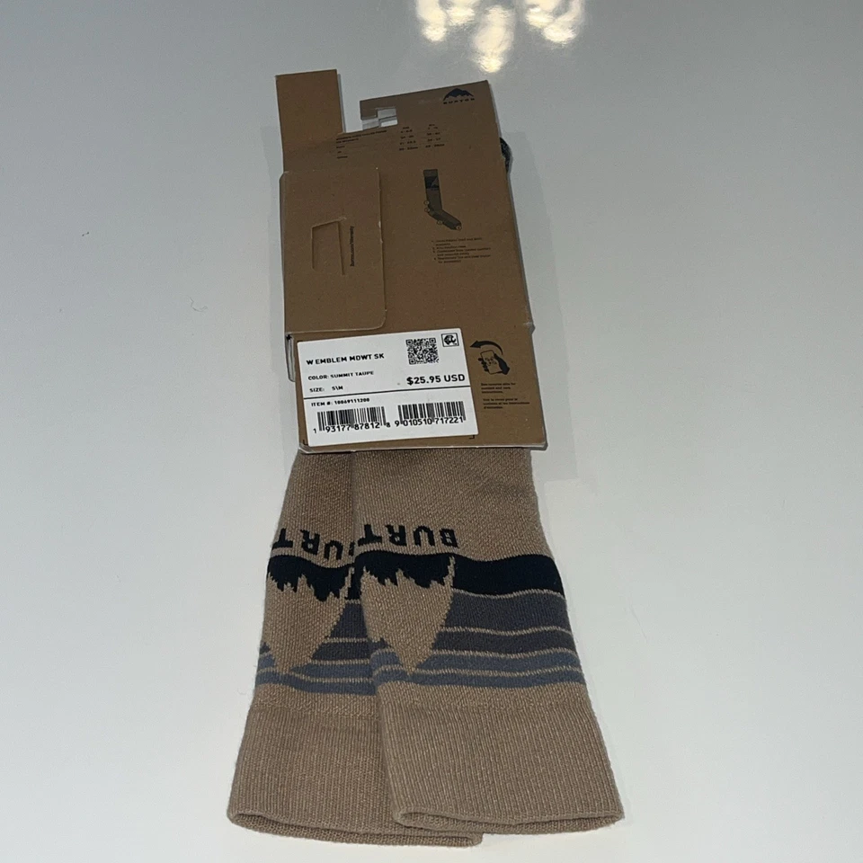 Burton Petrol Brown Emblem Midweight Socks NWT S/M - Image 3 of 3