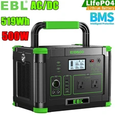 500W/519Wh Portable Power Station Solar Generator Outdoor Camping Power Sup⁣ply