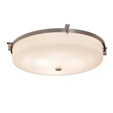 Justice Design Fusion Era 21" LED Round Flush, Opal/CH - FSN-8988-OPAL-CROM
