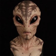 Adult Halloween Party Alien Mask Horror Headwear UFO Latex Cosplay Costume Props