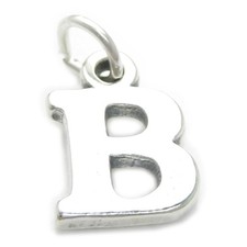 Lettre B Breloque initiale en argent sterling .925 x 1 Pendentif lettres breloqu