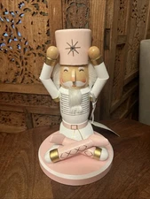Bella Lux Yoga Nutcracker Pink White 10 inch Figurine Christmas Figure Wood NEW